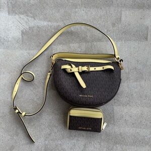 Michael Kors Emilia Medium Logo Shoulder Bag Satchel & Wallet Set - BRAND NEW